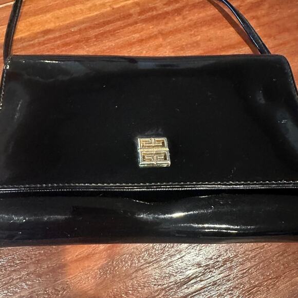 Vintage Givenchy Black Patent Crossbody Bag Purse - Picture 5 of 8